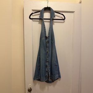 Free people 90s denim halter dress